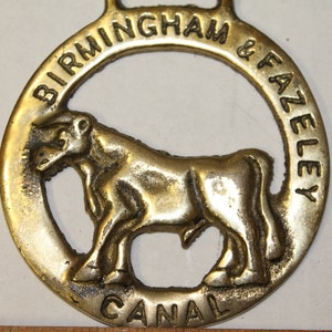 Vintage Horse Brass Birmingham and Fazeley Canal Bull or Ox Made in England Equine Harness Martingale Decoration Medallion