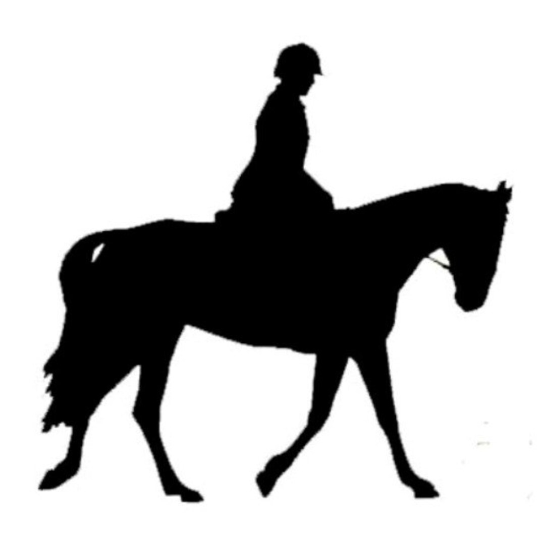 English Hunt Seat Horse and Rider Equine Decal Black Silhouette Sticker