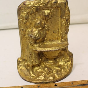 Vintage Woman Drinking at a Well Fountain Single Bookend or Door Stop