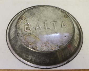 Vintage Pie Tin Balta Logo Baking Dish Pan Plate Patina Scratches From Use - S