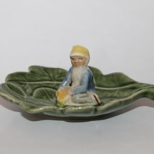 Wade Shamrock Pottery Duende irlandés, duende, gnomo, hoja de roble - Hecho en Irlanda