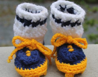 Handmade Baby Booties - Soccer Cleats - Choice of Colors - Crochet by Cathy