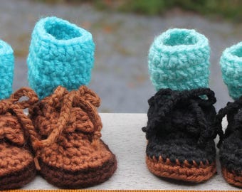 Handmade Baby Booties - Oxfords Dress Shoes - Choice of Colors - Crochet by Cathy
