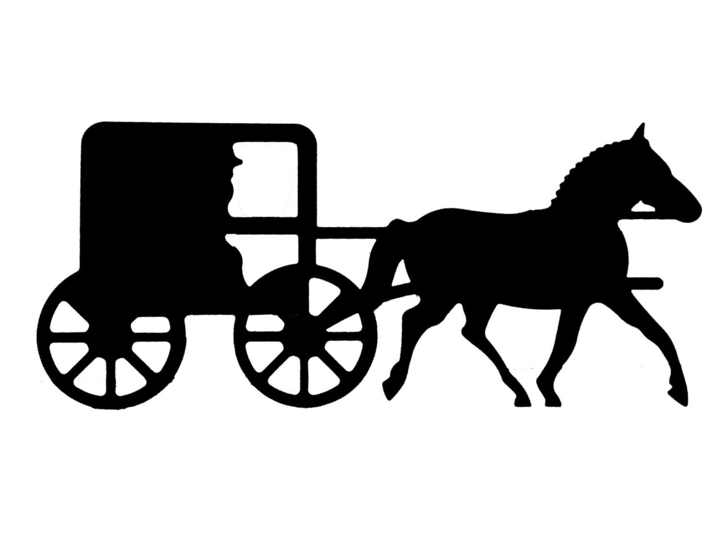 Buy Amish Horse and Buggy Decal Equine Black Silhouette Profile Online