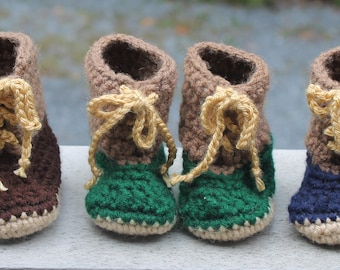 Handmade Baby Booties - Duck Boots - Choice of Colors - Crochet by Cathy
