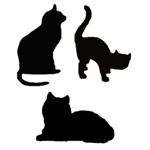 Cat Profile Silhouette Profile Decal Black on Clear Background - Not Waterproof