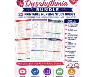 Pacchetto di istruzioni infermieristiche sulle aritmie cardiache / Interpretazione dell'ECG, revisione del ritmo (PDF stampabile)
