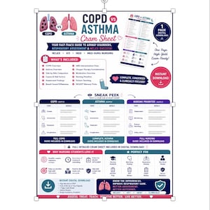 COPD vs Asthma Cram Sheet | Respiratory Nursing Study Guide (Digital Download)