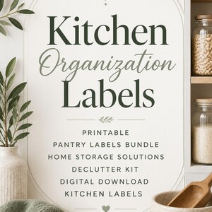 Etiketten zur Küchenorganisation zum Ausdrucken, Vorratsdosen-Etiketten-Set, Aufbewahrungslösungen für Zuhause, Aufräumset, Digitaler Download, Küchenetiketten
