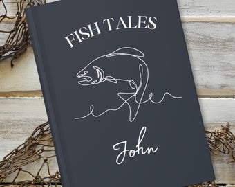 Personalized Fishing Journal Gift | Custom Name Fishing Trip Log Book | Fisherman Gift for Dad or Grandpa  | Fishing Notebook for Trips