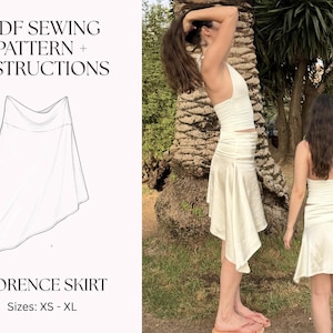 Florence Skirt Sewing Pattern | Midi Skirt PDF, Beginner Friendly (Digital Download)