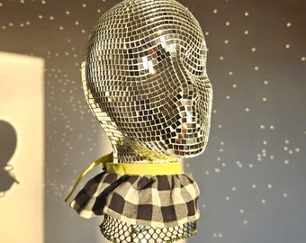 Clown Ruff Collar with Plaid and Fishnet Ruffles for Costumes, Festivals, Clowncore