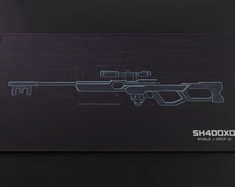 Alfombrilla de ratón para juegos SH4DOXO Keysniper XL – Rivals Drop 01 / Alfombrilla de escritorio extendida