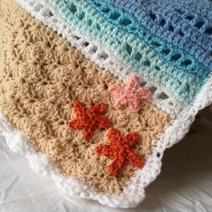 Beach Inspired Blanket Crochet Pattern/ Newborn/ Baby/ Custom Size