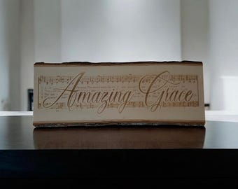 Hymn Wood Plank „Amazing Grace”: słowa i muzyka grawerowane laserowo