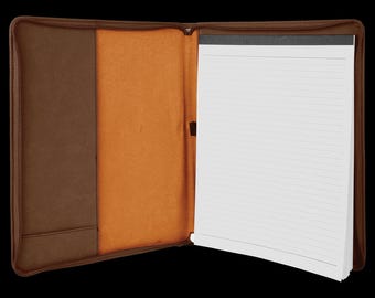 Portfolio ze skóry ekologicznej 9,5x12 z notatnikiem i zamkiem błyskawicznym