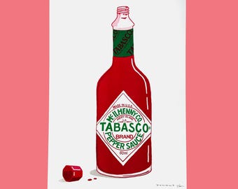 Tabasco — RISO Print, A3, 3 colours, hand-drawn