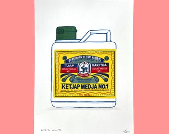 Ketjap Medja No.1 — RISO Print, A3, 3 colours, hand-drawn