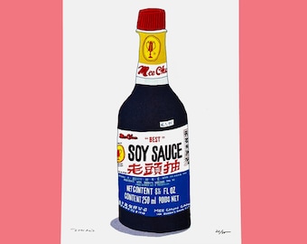 Mee Chum Soy Sauce — RISO Print, A3, 3 colours, hand-drawn