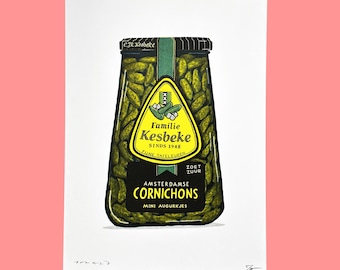 Kesbeke — RISO Print, A3, 3 colours, hand-drawn