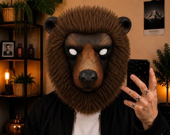 Realistic Bear Head Mask · Full Head Animal Costume · Halloween Cosplay