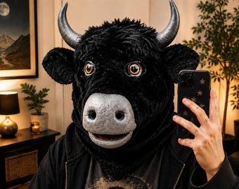 Bull Bison Animal Mask · Realistic Cosplay Headpiece · Handmade Halloween Costume
