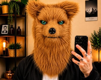 Furry Animal Head Mask • Moving Jaw Wolf Cosplay Halloween Costume