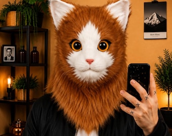 Realistic Animal Head Mask · Moving Jaw Fursuit · Full Head Cat Wolf Fox Costume