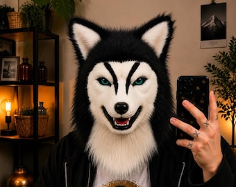 Wolf Mask · Realistic Cosplay Mask · Handmade Animal Costume · Halloween Furry