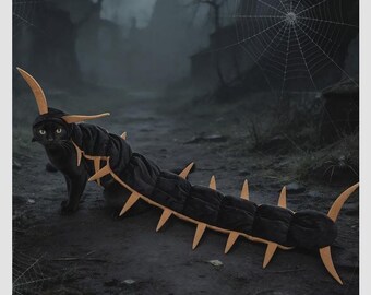 Funny Centipede Pet Costume for Viral Halloween Photos, Lightweight Dog Cat Bug Outfit, Creative Cosplay Costume for Small Pets