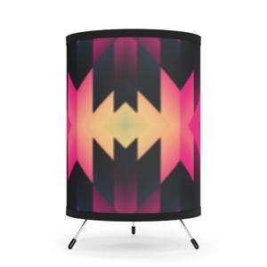Colorful Bohemian Tripod Lamp - Modern Accent Lighting, Home Decor, Unique Gift, Geometric Design, Contemporary Style