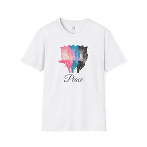 Peaceful Watercolor Unisex T-Shirt, Softstyle Tee, Gift for Her, Casual Wear, Colorful Artwork, Inspirational Clothing