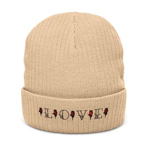 Cozy Embroidered Beanie | Love Beanie | Knit Hat, Winter Accessory, Gift for Her, Casual Style, Fall Fashion