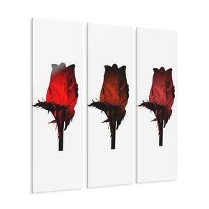 Elegant Rose Triptych Acrylic Prints | Floral Wall Art, Home Decor, Gift for Her, Modern Art, Living Room Decor