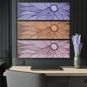 Artistic Acrylic Flower Triptych Prints, Wall Decor, Modern Art, Home Decoration, Unique Gift, Colorful Wall Art