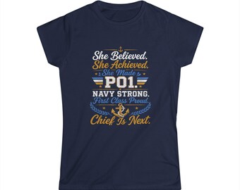 Women's Navy Promotion Shirt