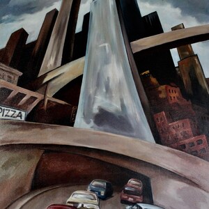 In the Fast Lane, Oil on Canvas Painting, 24x36 image 2