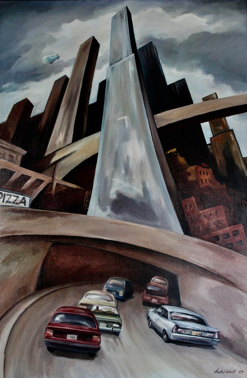 In the Fast Lane, Oil on Canvas Painting, 24x36 image 2