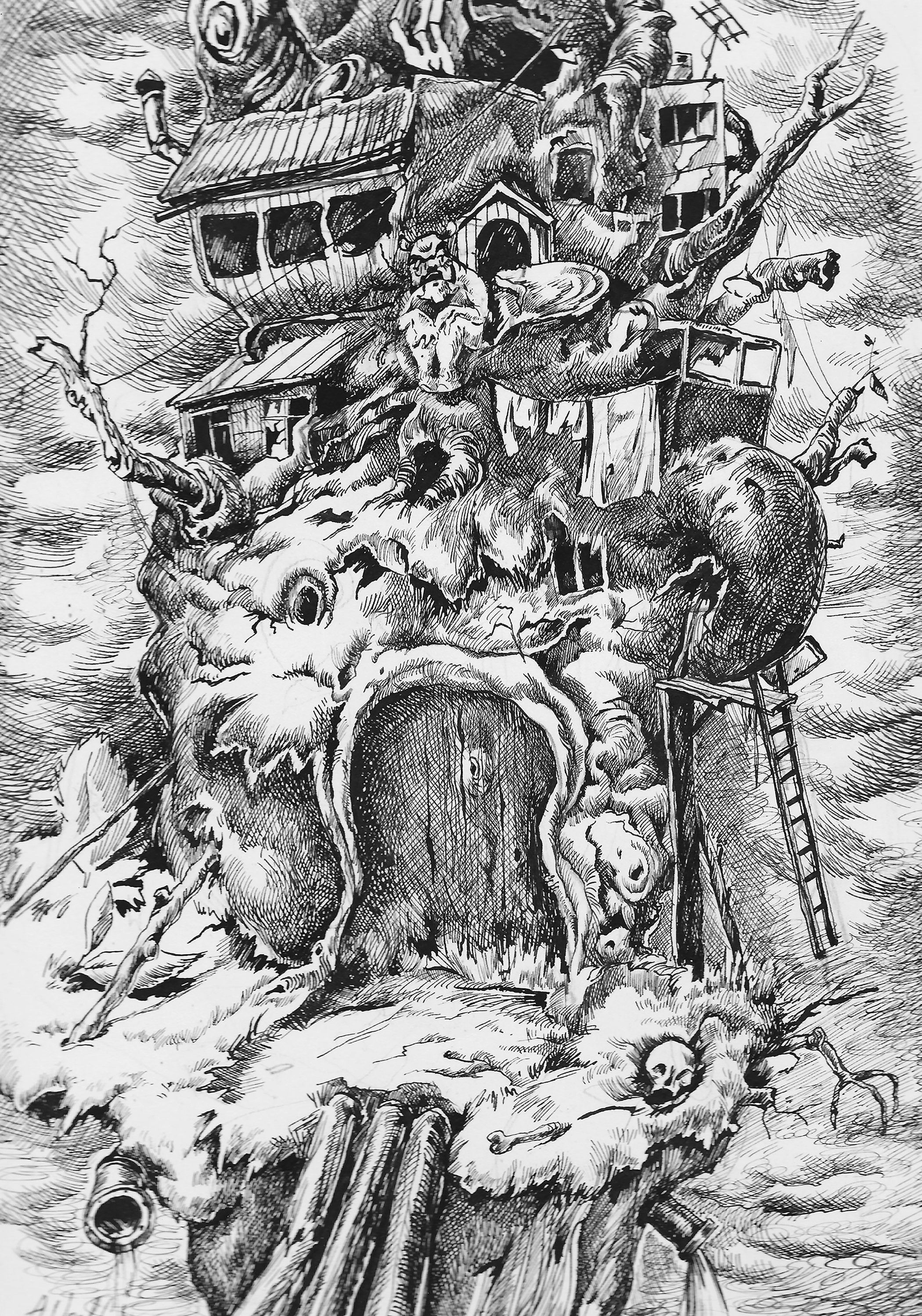 Surrealist Pen and Ink Drawing: "motherland" Political Art Print - Etsy