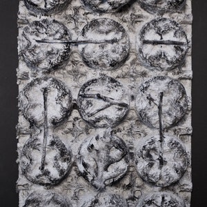 Cenizas, óleo y esmalte sobre cartón, ARTE 3D original, decoración de pared