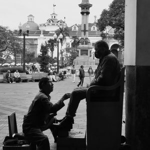 Shoe Shiner In Quito, Ecuador, Artistic Photo, High Quality Print,