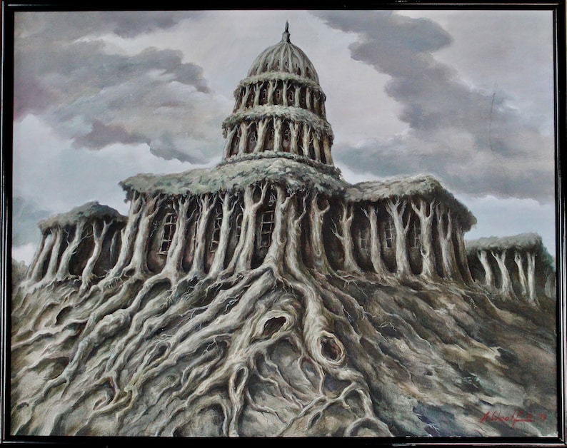ORIGINAL PAINTING, The Capitol, Acrylic painting, US Government, Fine framed art, Perfect Gift image 2