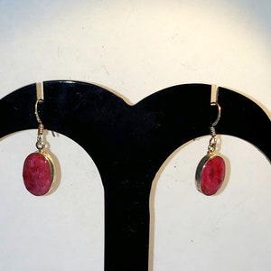 Ruby Earrings , 925 Sterling Silver Turkish Handmade Ruby Topaz Women Earrings , Turkish Sapphire Earrings S4-84
