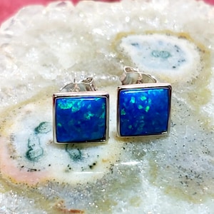 925 Sterling Silver Square stud Earring