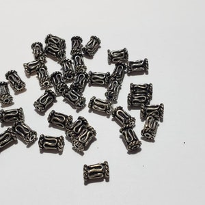 35 PC Bali Design Rondelle  Antique Spacer Beads Silver Plated