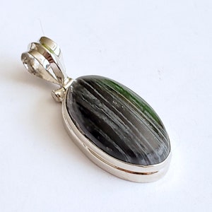 Gray Agate Pendent , 925 Sterling Silver Turkish Handmade Gray Agate Topaz Women Pendent 1.5&quot;Turkish Gray Agate Pendent S4-50