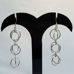 Sterling Silver Dangle Earrings , 925 Sterling Silver Turkish Handmade Women Earrings, Turkish Earrings, Silver Hanging Earrings, S4-60
