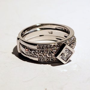 White Zircon Ring ,Turkish White Zircon Ring, 925 Sterling Silver Turkish Handmade White Zircon Topaz Women Ring S4-150