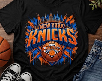 New York Knicks-basketbal, png PNGEgg | Shirt NYC Skyline Game Day | Gedurfd graffiti-sublimatieontwerp | DTF-afdruk | Digitale download