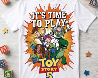 Its Time To Play PNG, Action Burst Toy Friends Movie 5, Cartoon PNG, verjaardagsshirt komische stijl, sublimatie DTF digitale download